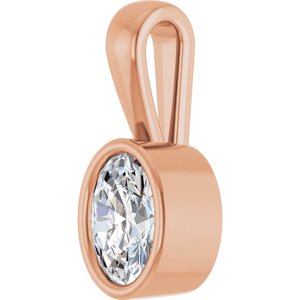 18K Rose Gold 6.5x4.5 mm Oval Charm/Pendant Mounting – image 3