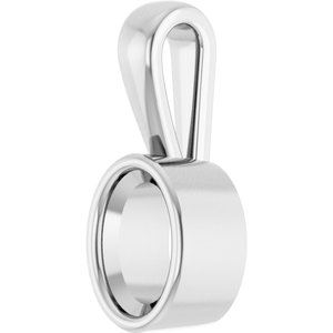 14K X1 White Gold 6.5x4.5 mm Oval Charm/Pendant Mounting – image 4