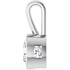 18K White Gold 9x9 mm Cushion Charm/Pendant Mounting – image 5