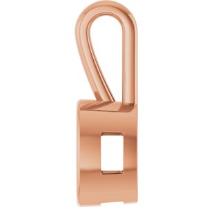 14K Rose Gold 9x9 mm Cushion Charm/Pendant Mounting – image 6
