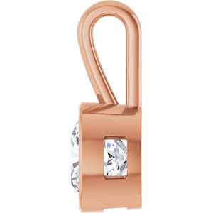 10K Rose Gold 9x9 mm Cushion Charm/Pendant Mounting – image 5