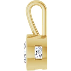 10K Yellow Gold 9x9 mm Cushion Charm/Pendant Mounting – image 5