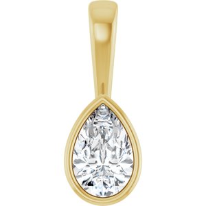 18K Yellow Gold 8.5x5.5 mm Pear Charm/Pendant Mounting