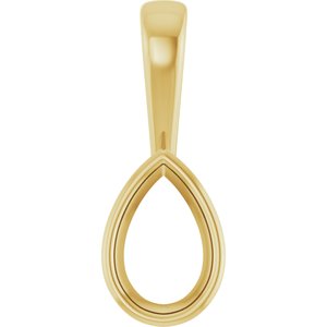 10K Yellow Gold 8.5x5.5 mm Pear Charm/Pendant Mounting – image 2