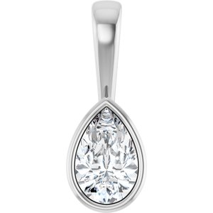 Platinum 8.5x5.5 mm Pear Charm/Pendant Mounting