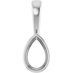 Sterling Silver 8.5x5.5 mm Pear Charm/Pendant Mounting – image 2