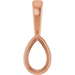 10K Rose Gold 8.5x5.5 mm Pear Charm/Pendant Mounting – image 2
