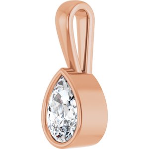 14K Rose Gold 8.5x5.5 mm Pear Charm/Pendant Mounting – image 3