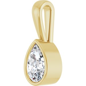 18K Yellow Gold 8.5x5.5 mm Pear Charm/Pendant Mounting – image 3