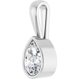 Sterling Silver 8.5x5.5 mm Pear Charm/Pendant Mounting – image 3
