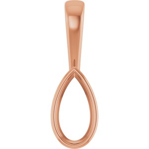18K Rose Gold 10.5x5.5 mm Pear Charm/Pendant Mounting – image 2