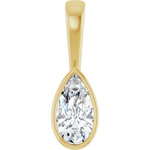 14K Yellow Gold 10.5x5.5 mm Pear Charm/Pendant Mounting