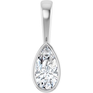 Platinum 10.5x5.5 mm Pear Charm/Pendant Mounting