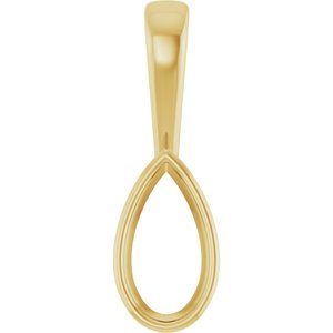 10K Yellow Gold 10.5x5.5 mm Pear Charm/Pendant Mounting – image 2