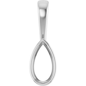 18K White Gold 10.5x5.5 mm Pear Charm/Pendant Mounting – image 2