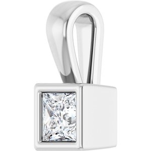 10K X1 White Gold 3.25x3.25 mm Square Charm/Pendant Mounting – image 3