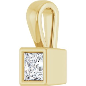 10K Yellow Gold 3.25x3.25 mm Square Charm/Pendant Mounting – image 3