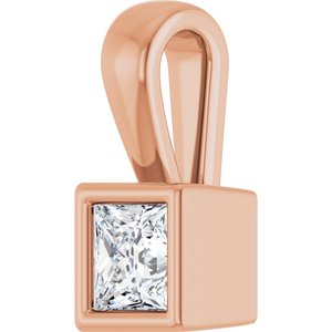 18K Rose Gold 3.25x3.25 mm Square Charm/Pendant Mounting – image 3
