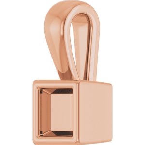 10K Rose Gold 3.25x3.25 mm Square Charm/Pendant Mounting – image 4