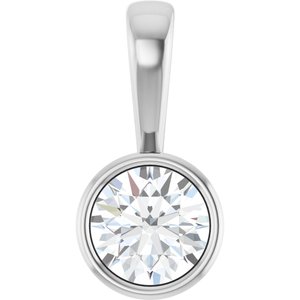 18K X1 White Gold 6.5 mm Round Charm/Pendant Mounting