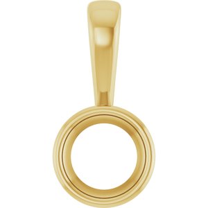 14K Yellow Gold 6.5 mm Round Charm/Pendant Mounting – image 2