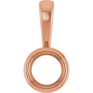 18K Rose Gold 6.5 mm Round Charm/Pendant Mounting – image 2