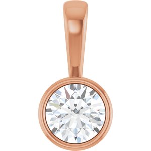 18K Rose Gold 6.5 mm Round Charm/Pendant Mounting