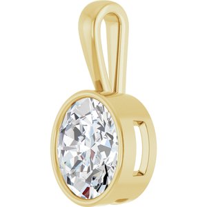 14K Yellow Gold 13x11 mm Oval Charm/Pendant Mounting – image 3
