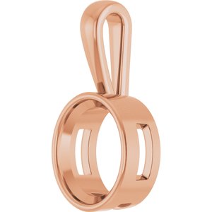 10K Rose Gold 13x11 mm Oval Charm/Pendant Mounting – image 4