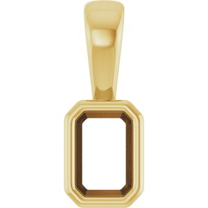 10K Yellow Gold 4.5x3 mm Emerald Charm/Pendant Mounting – image 2