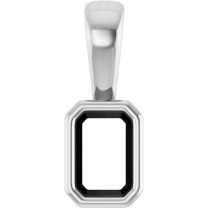 18K Palladium White Gold 4.5x3 mm Emerald Charm/Pendant Mounting – image 2