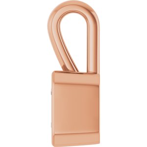 14K Rose Gold 4.5x3 mm Emerald Charm/Pendant Mounting – image 5