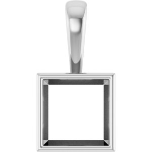 Continuum Sterling Silver 9x9 mm Square Charm/Pendant Mounting – image 2
