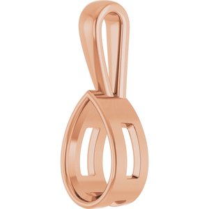18K Rose Gold 11.5x7 mm Pear Charm/Pendant Mounting – image 4