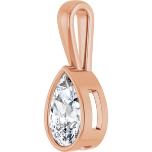 10K Rose Gold 11.5x7 mm Pear Charm/Pendant Mounting – image 3