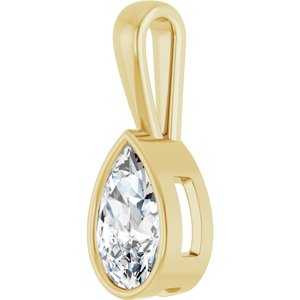 14K Yellow Gold 11.5x7 mm Pear Charm/Pendant Mounting – image 3