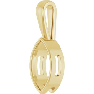 14K Yellow Gold 14x7 mm Marquise Charm/Pendant Mounting – image 4