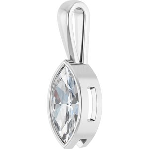 Platinum 14x7 mm Marquise Charm/Pendant Mounting – image 3