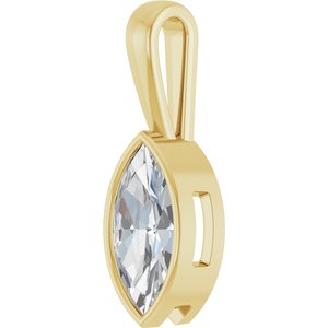14K Yellow Gold 14x7 mm Marquise Charm/Pendant Mounting – image 3