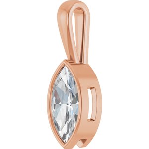 14K Rose Gold 14x7 mm Marquise Charm/Pendant Mounting – image 3