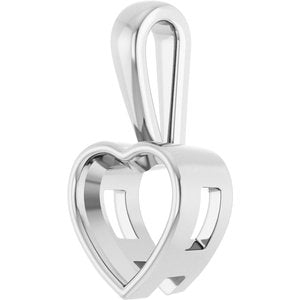 18K X1 White Gold 10x10 mm Heart Charm/Pendant Mounting – image 4