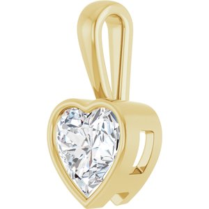 18K Yellow Gold 10x10 mm Heart Charm/Pendant Mounting – image 3