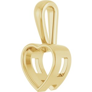 18K Yellow Gold 10x10 mm Heart Charm/Pendant Mounting – image 4