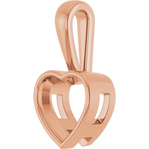 18K Rose Gold 10x10 mm Heart Charm/Pendant Mounting – image 4