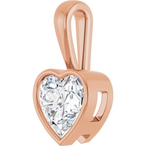18K Rose Gold 10x10 mm Heart Charm/Pendant Mounting – image 3