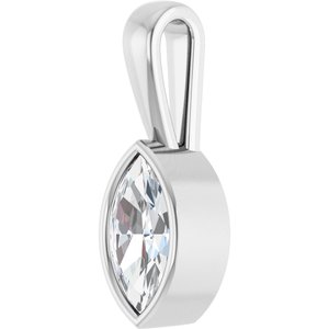 18K X1 White Gold 9.5x5 mm Marquise Charm/Pendant Mounting – image 3