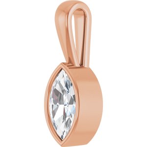 14K Rose Gold 9.5x5 mm Marquise Charm/Pendant Mounting – image 3