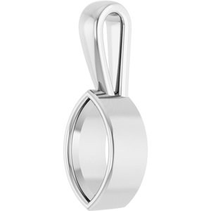 Sterling Silver 9.5x5 mm Marquise Charm/Pendant Mounting – image 4