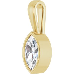 14K Yellow Gold 9.5x5 mm Marquise Charm/Pendant Mounting – image 3