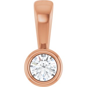 14K Rose Gold 3 mm Round Charm/Pendant Mounting